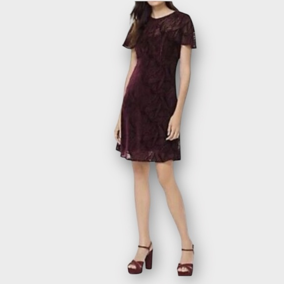 - NWT Red Wine Michael Michael Kors Velvet Dress with Slip Burgundy Maroon - Picture 1 of 12